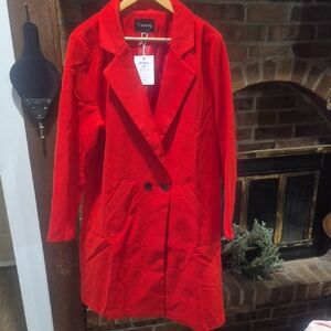 Tanming Women's Red Trench Coat